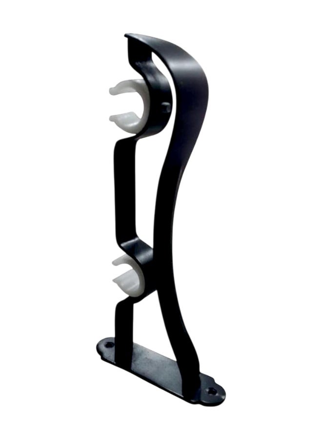 Classic Black Double Metal Curtain Bracket Set (21cm) - Image 2